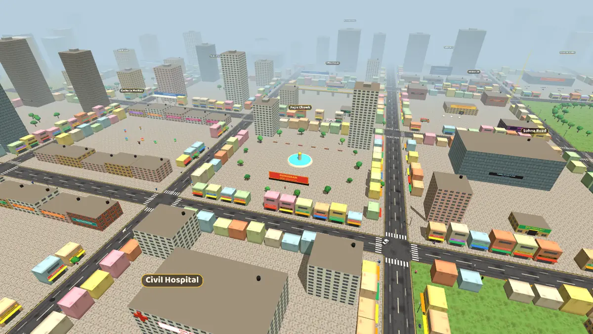 Top-down view of the Gurugram Life city map