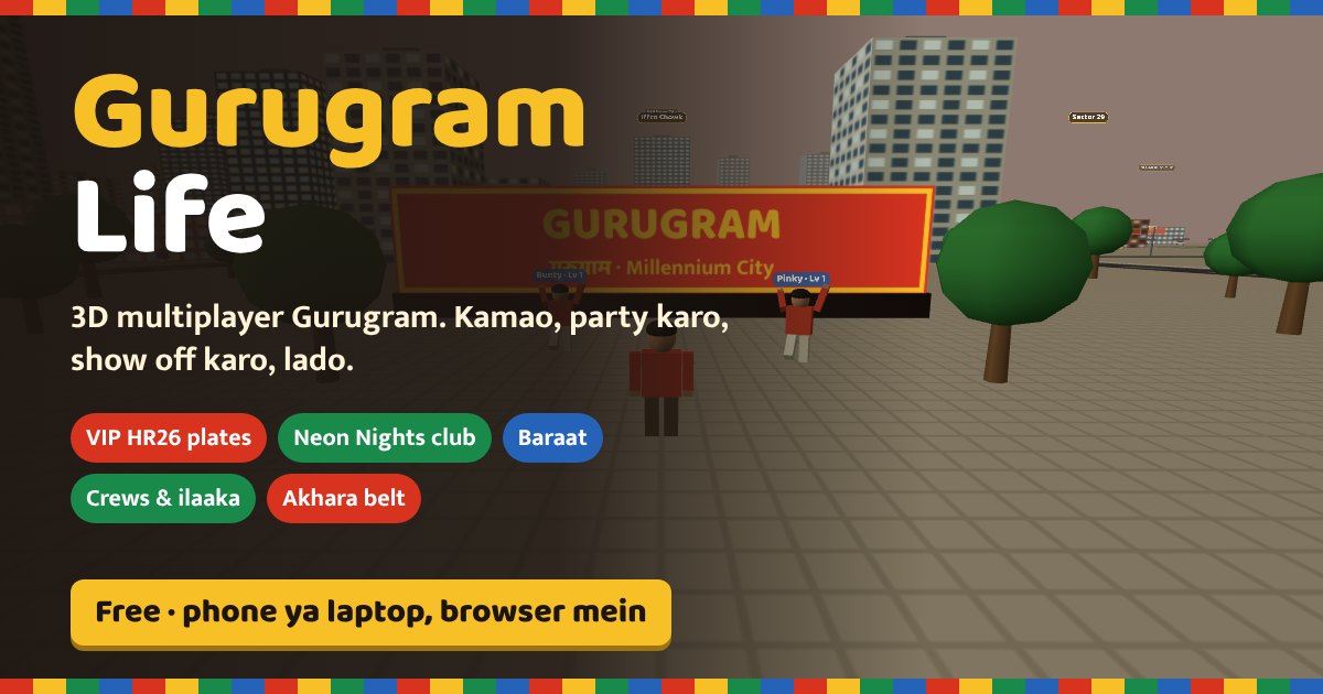 Players at the GURUGRAM sign at Rajiv Chowk in the Gurugram Life game