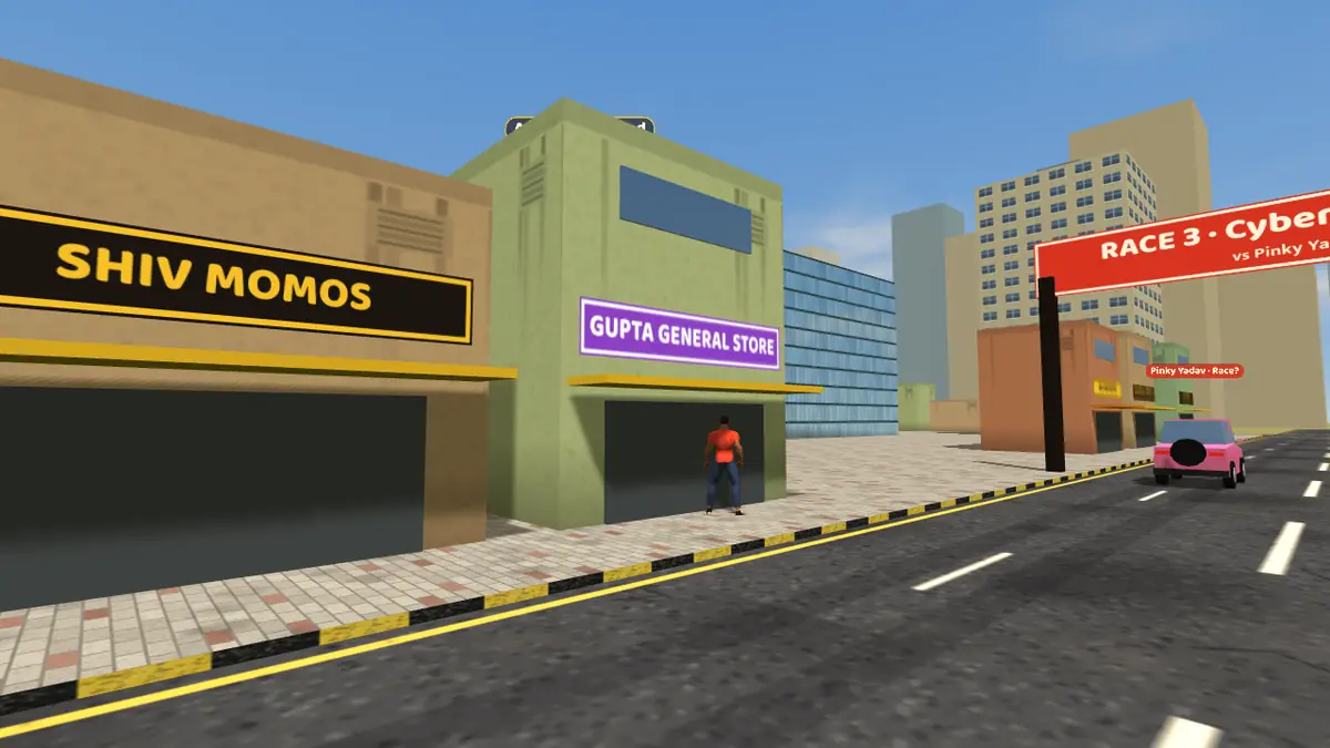 Street scene in Ambience Island, Gurugram, in the Gurugram Life game