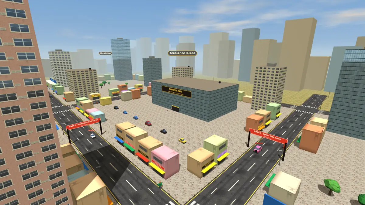 Aerial view of Ambience Island on the Gurugram Life game map