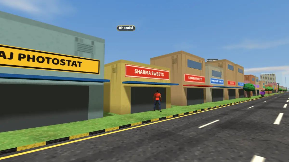 Street scene in Bhondsi, Gurugram, in the Gurugram Life game
