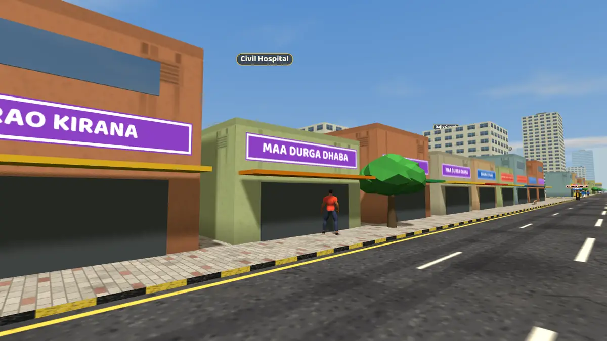 Street scene in Civil Hospital, Gurugram, in the Gurugram Life game