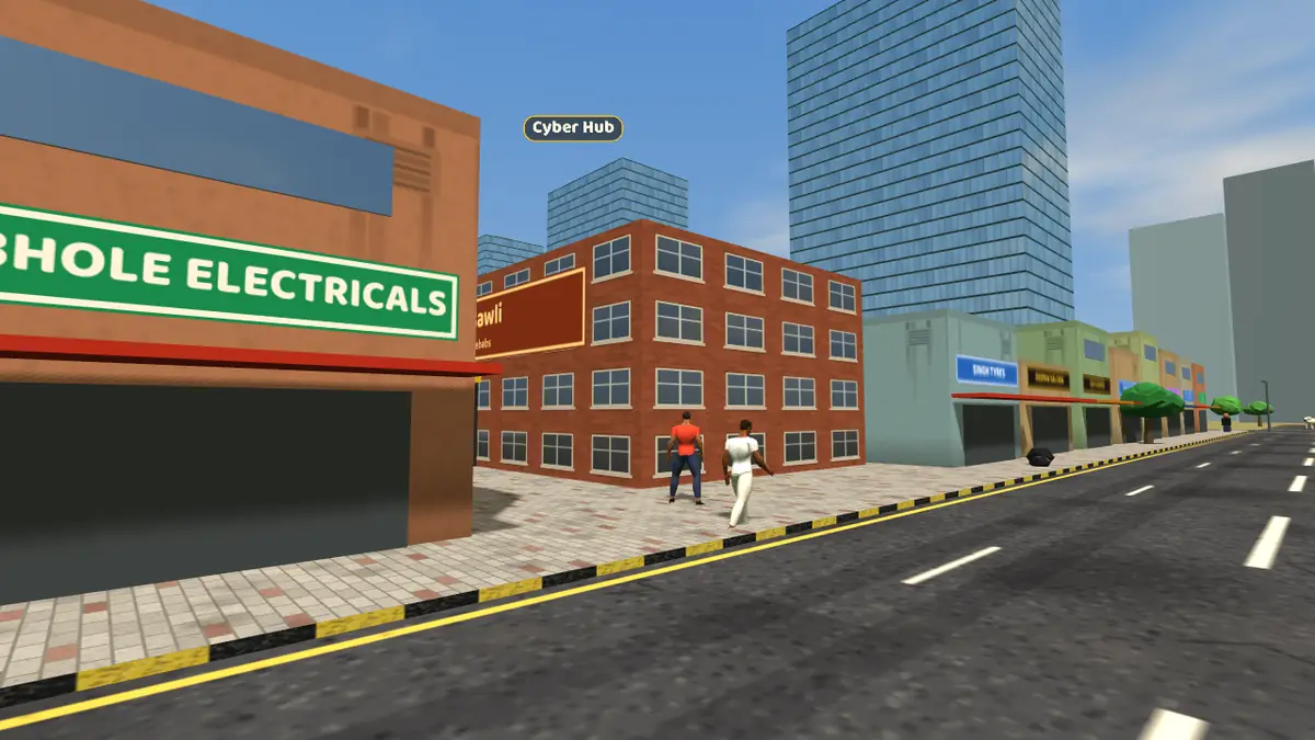 Street scene in Cyber Hub, Gurugram, in the Gurugram Life game