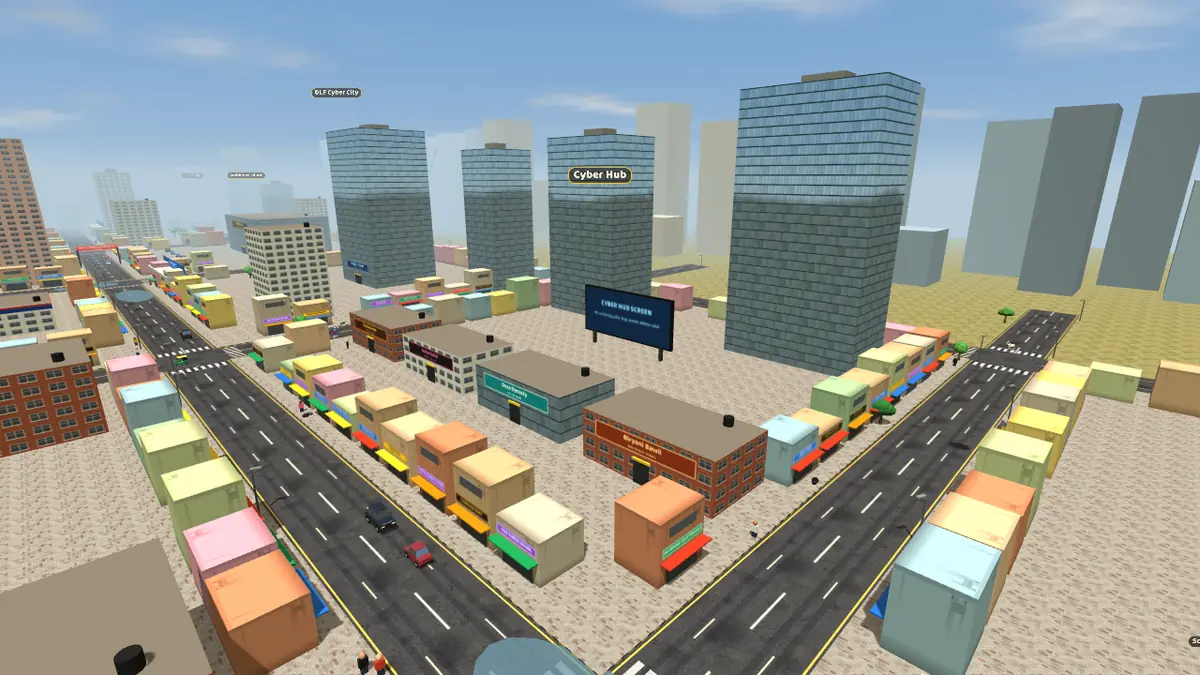 Aerial view of Cyber Hub on the Gurugram Life game map