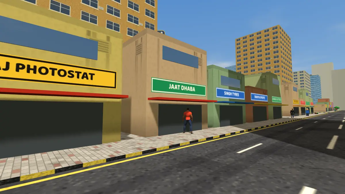 Street scene in DLF Phase 3, Gurugram, in the Gurugram Life game