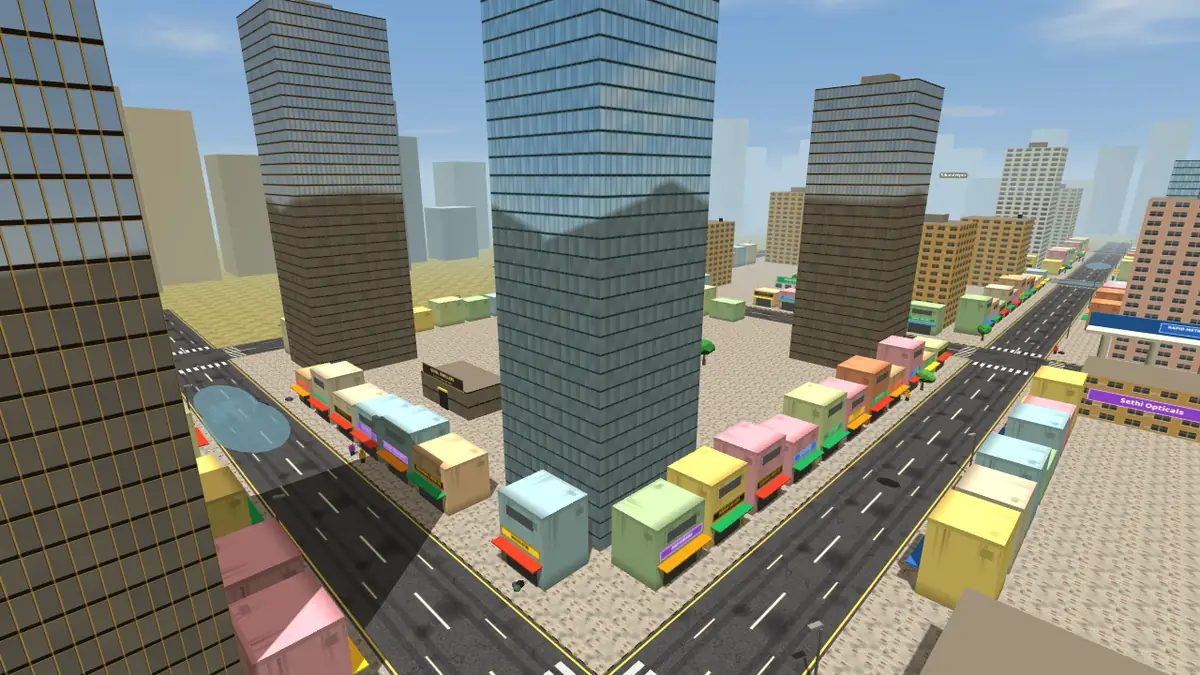 Aerial view of Golf Course Road on the Gurugram Life game map