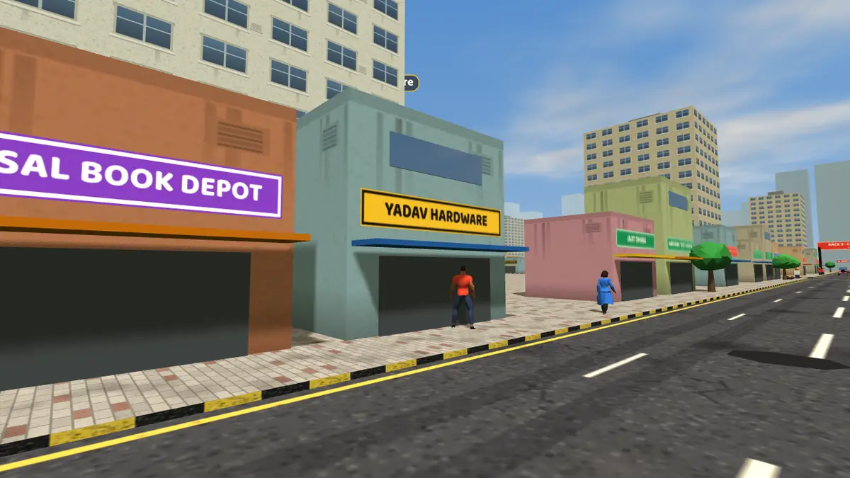 Street scene in Huda City Centre, Gurugram, in the Gurugram Life game