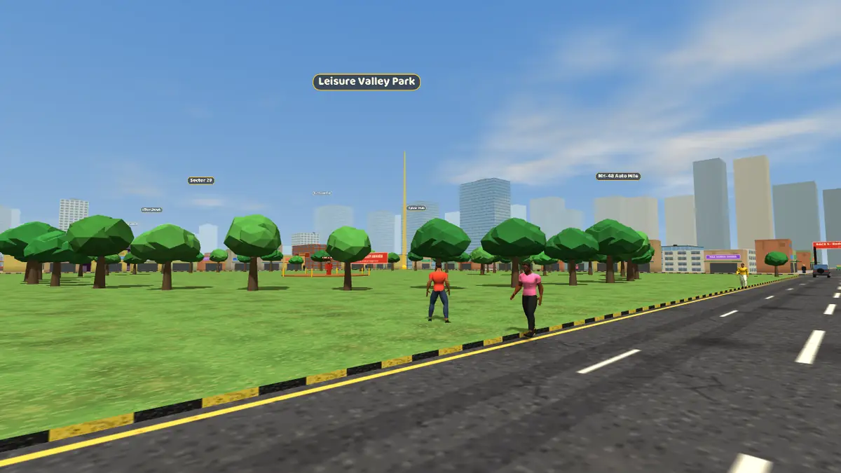 Street scene in Leisure Valley Park, Gurugram, in the Gurugram Life game