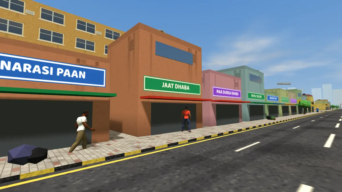 Street scene in Old Gurgaon, Gurugram, in the Gurugram Life game